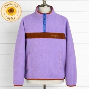Cotopaxi Teca Retro Style Half Snap
Fleece Pullover. Lavender.
Women XL.